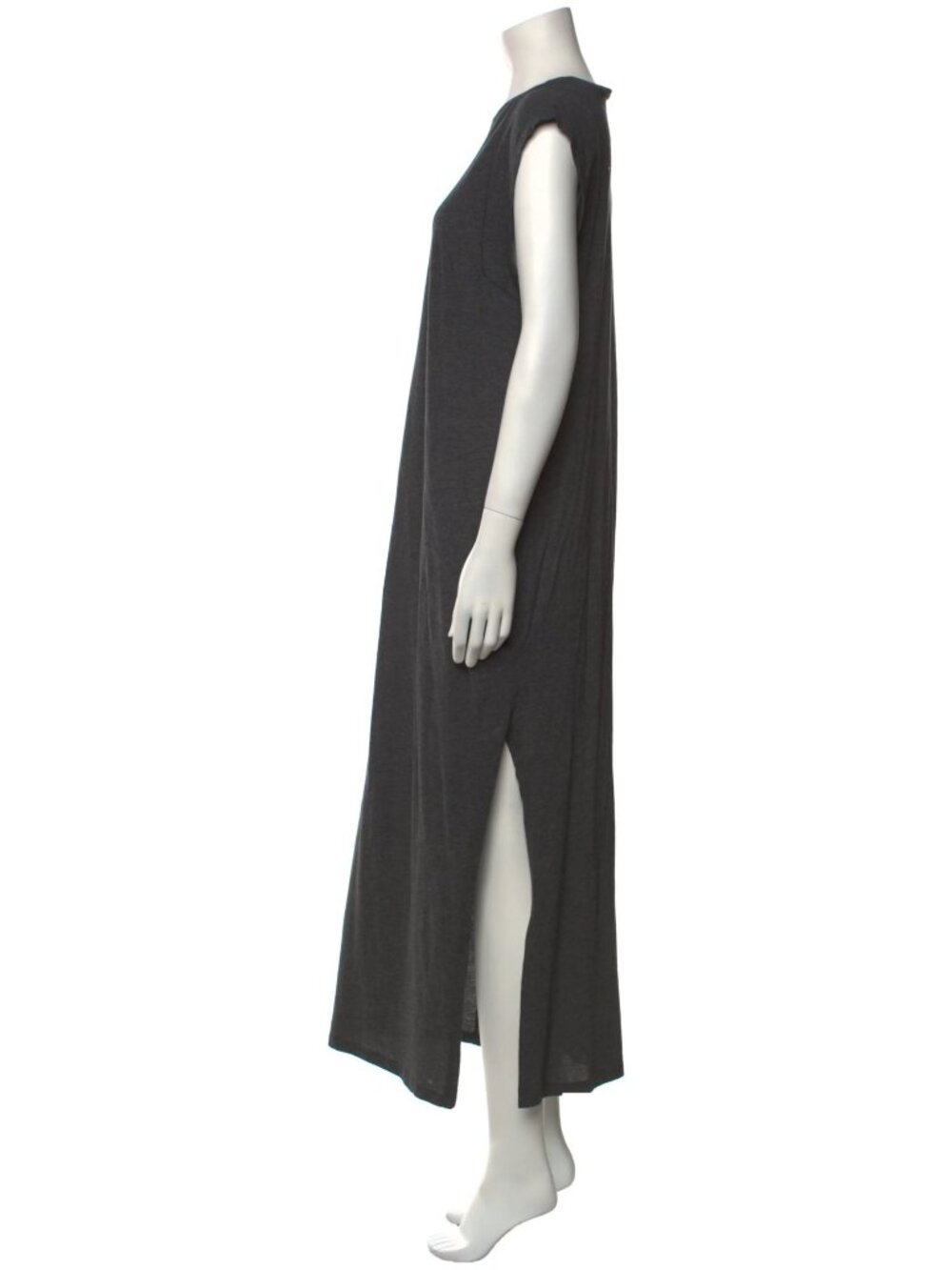 FRAME Crew Neck Long Dress Grey Size L - Picture 2 of 5